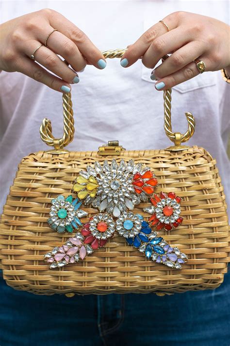 Diy Embellished Straw Bag Upcycle Old Jewelry To Make This Vintage Bag