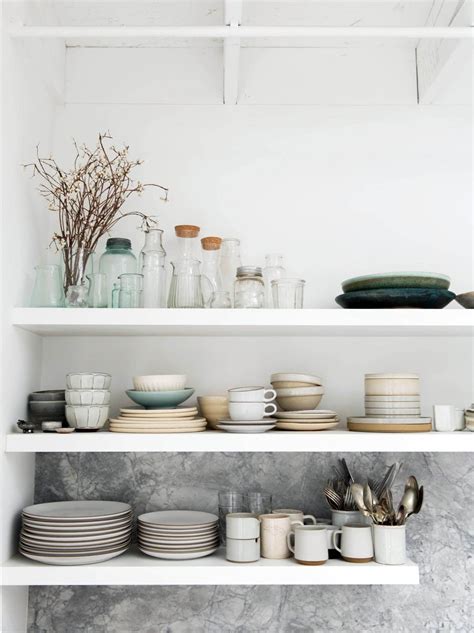 Graceful Open Kitchen Shelves Instead Of Cabinets That Look Beautiful