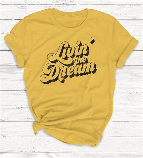Livin The Dream Tshirt Retro Tshirt 70s Tshirt Ladies Etsy Retro