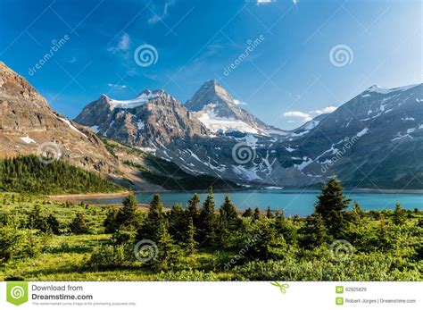 Sunset At Mount Assiniboine Stock Image Image Of High Lakes 62925829