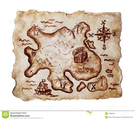 Piratenparty einladungen fur deinen kindergeburtstag. Old treasure map stock image. Image of drawn, white ...