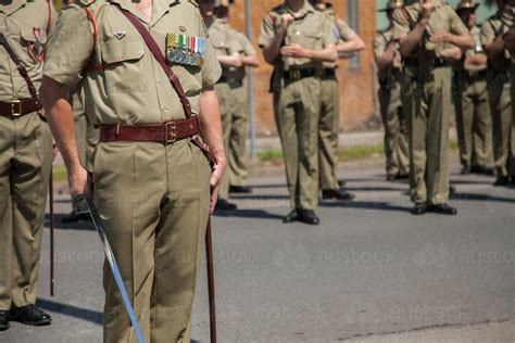 Image Of Army Soldiers Standing In Ranks During The Freedom Of Entry