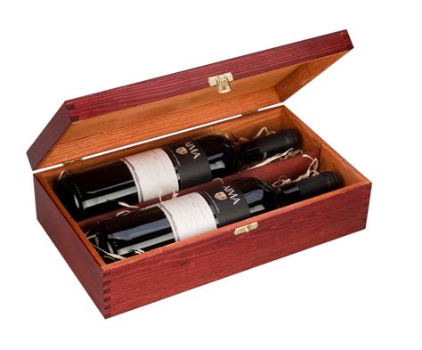 Double Bottle Wooden Luxury T Box For Wine Champagne Or Whisky Burgundy The Real Wood
