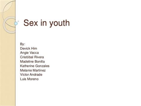 Sex In Youth
