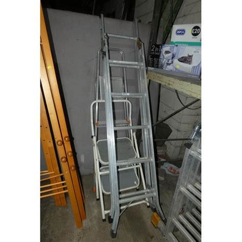 An Abru Aluminium 3 Way Ladder An Aluminium Step Ladder And 1 Other