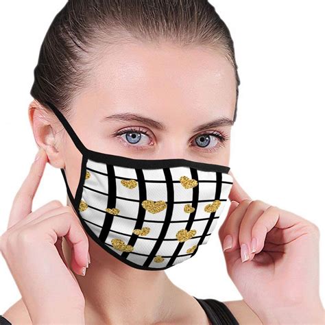 Adjustable Ear Loops Mouth Mask Face Mask Breath Safety Outdoor Masks Black White Geometric