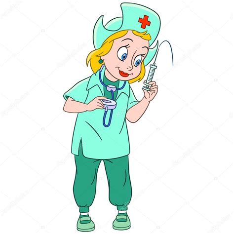 Pictures Pediatric Nurse Cartoon Cute Cartoon Nurse — Stock Vector