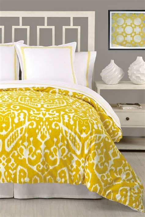 Trina Turk Ikat Twin Comforter And Sham Set Yellowwhite Luxury