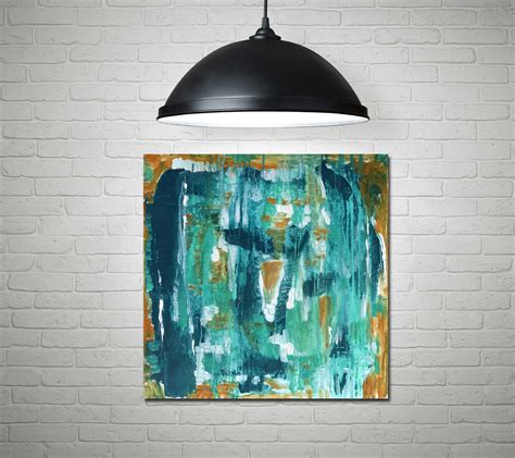 Abstract Painting Acrylic Abstract Blue Abstract Teal Art
