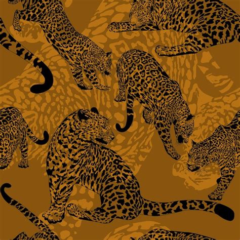 Premium Vector Seamless Pattern With Wild Leopard