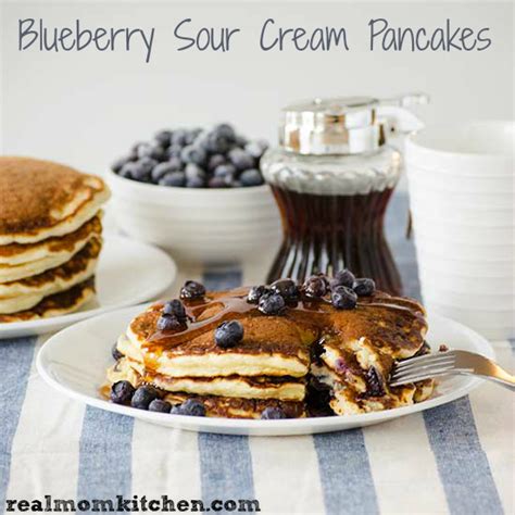 Blueberry Sour Cream Pancakes Real Mom Kitchen Breakfast