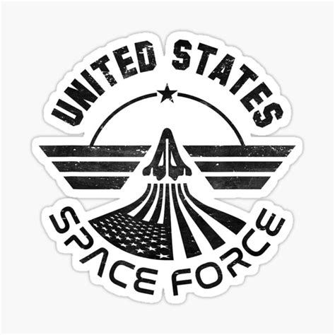 United States Space Force Logo Blk Aged Sticker For Sale By