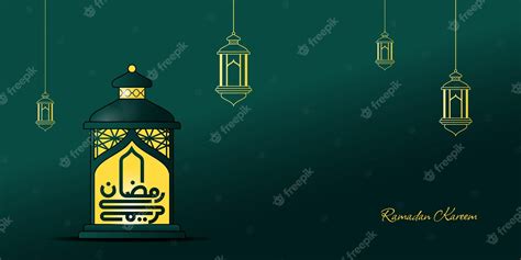Premium Vector Ramadan Kareem Background With Lit Lantern For Ramadan