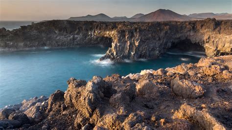 Timanfaya National Park On Lanzarote Canary Islands Lava Cliffs And