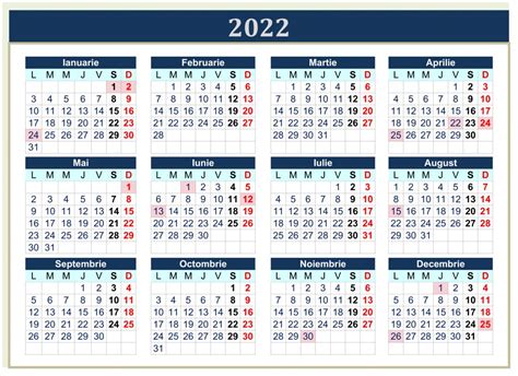 Calendar 2022 Cu 4 Coloane Calendar Românesc Actualizat Cu Liberele