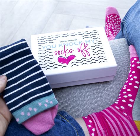 Personalised You Knock My Socks Off T Box And Socks Love My Ts