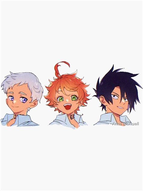 The Promised Neverland Cute Emma Ray Et Norman Sticker For Sale By