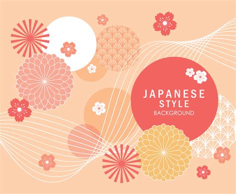 Japanese Style Background With Floral Pattern Freevectors