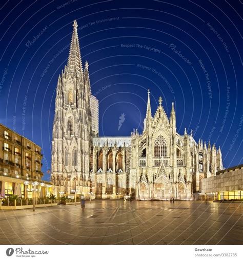Cologne Cathedral At Night Germany A Royalty Free Stock Photo From