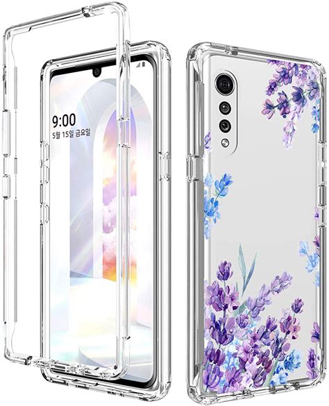 Lg Velvet 5g Caselg Velvet Phone Case Clear Dual Layer Flower Design