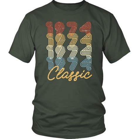 Mens 44th Birthday T Vintage 1974 Retro Classic T Shirt Classic T