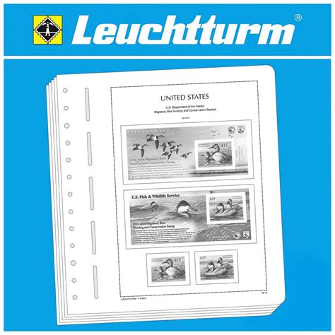 Leuchtturm Illustrated Album Pages Usa Duck Stamps 1934 2019