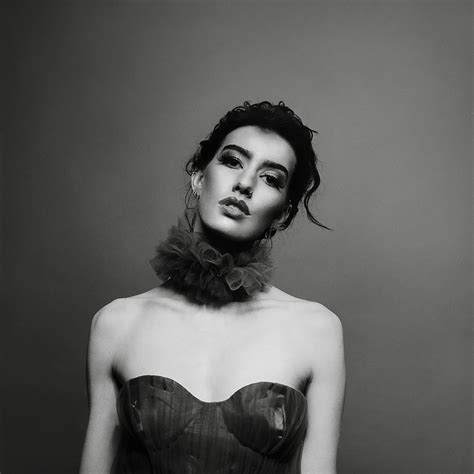 Classic Studio Fashion Editorial On Black And White Film With A Tulle Dress