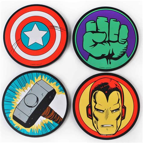 Marvel Comics Set Of 4 Coasters Iwoot