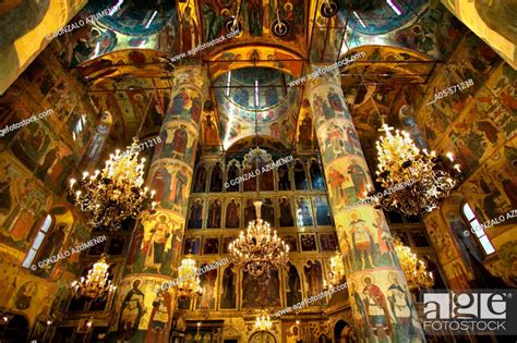 Assumption Cathedral Interior Kremlin Moscow Russia Stock Photo