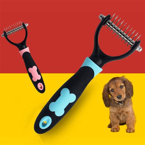 1 Pc Pet Grooming Combs Dog Cat Long Hair Fur Shedding Trimmer Double