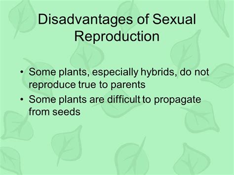 Disadvantages Of Sexual Reproduction In Plants