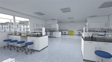 laboratory 3d model with counter tops and chairs 3d model cgtrader