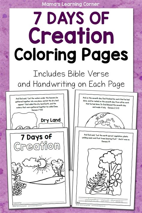 7 Days Of Creation Coloring Pages Mamas Learning Corner