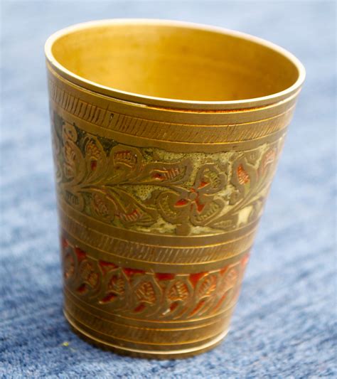 Vintage Indian Lassi Cup Solid Brass 5cm Diameter By Triggerstreasure
