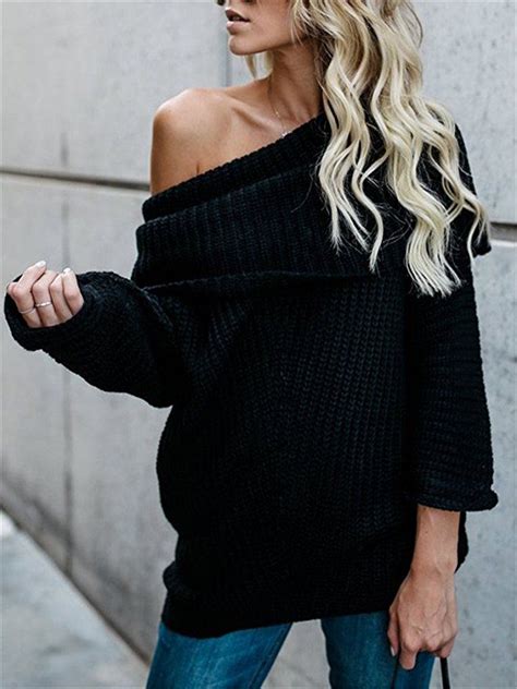 women s oversized sweater off the shoulder pullover knitted sweaters oversized sweater women