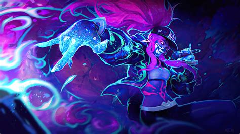 Kda Akali Neon Lol League Of Legends Video Game K Hd Wallpaper