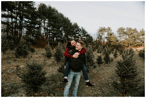 A Winter Engagement At Mistletoe Christmas Tree Farm In Stow Ma