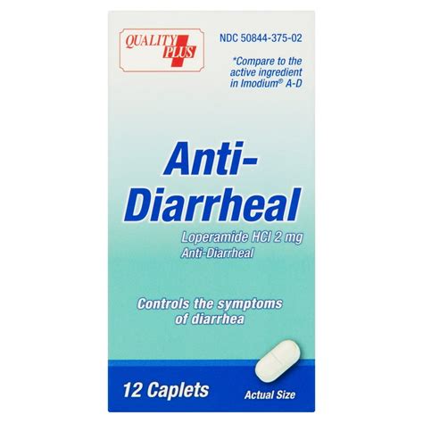 Quality Plus Anti Diarrheal Relief Caplets Loperamide Hcl 2mg 12