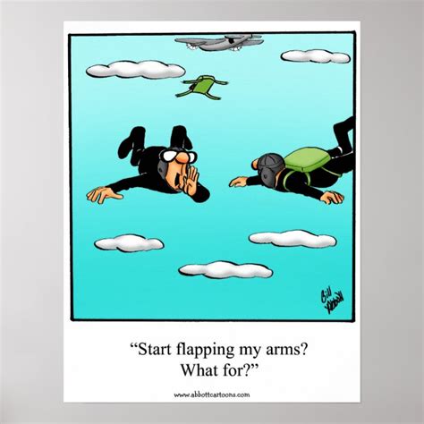 Funny Skydiving Humour Poster Uk