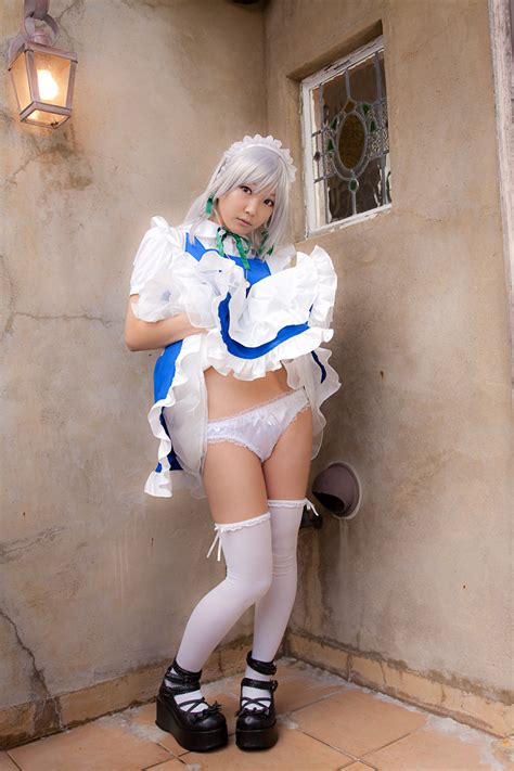 Izayoi Sakuya Lenfried Touhou Highres Girl Apron Bow Cosplay