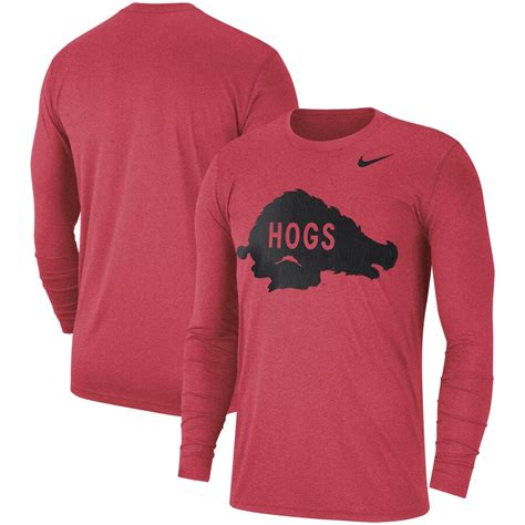 Arkansas Razorbacks Nike Retro Tri Blend Long Sleeve T Shirt Cardinal