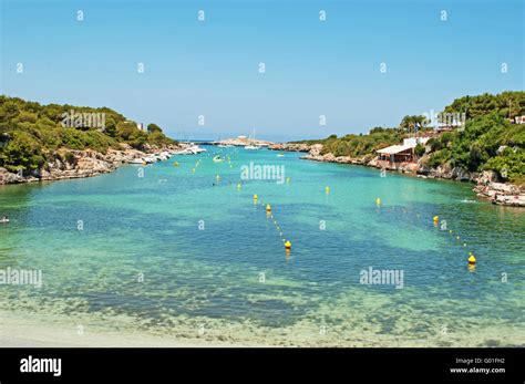 Menorca Balearic Islands Spain Cala Santandria A Famous Beach In