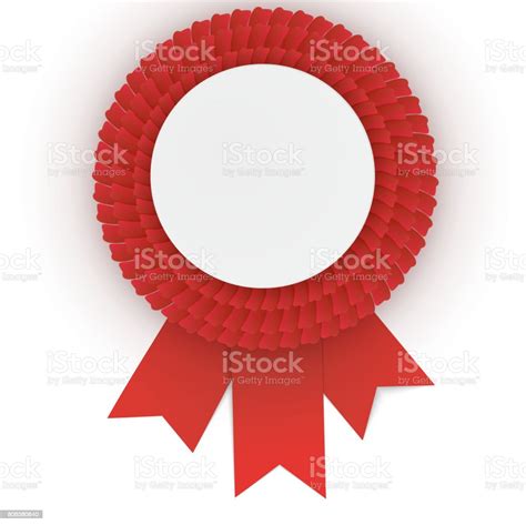 Colorful Red Rosette With Empty Paper Plate Stock Illustration