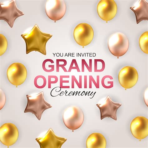 Premium Vector Grand Opening Card With Balloons