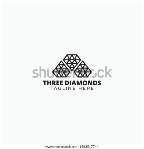 Three Diamonds Logo Vector Triangle Styles Stock Vector Royalty Free