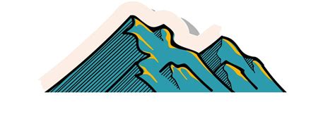 Hand Drawn Sticker Style Mountains Vector Illustration Paper Hill