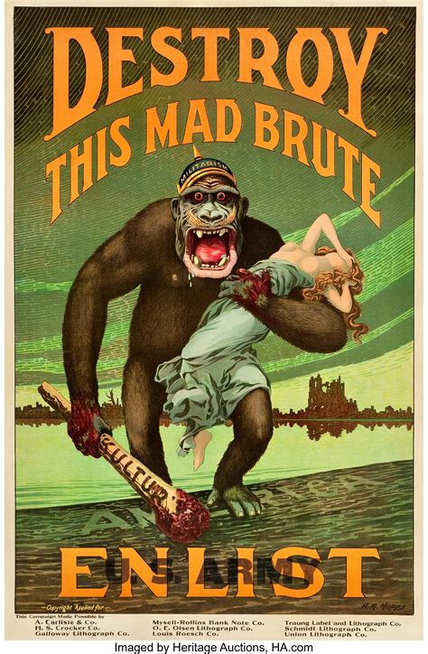 World War I Propaganda Us Government 1917 Recruitment Poster