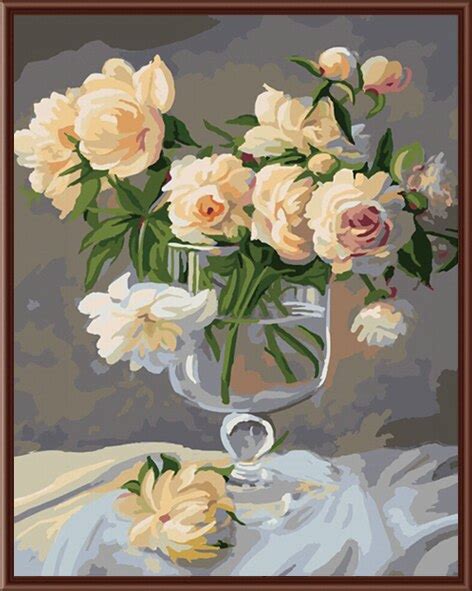 Flower Oil Painting Frameless Picture Painting By Numbers Diy Digital