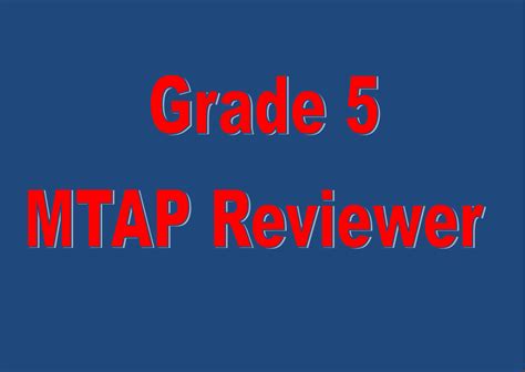Tagadepedfiles Mtap Reviewer Grade 5