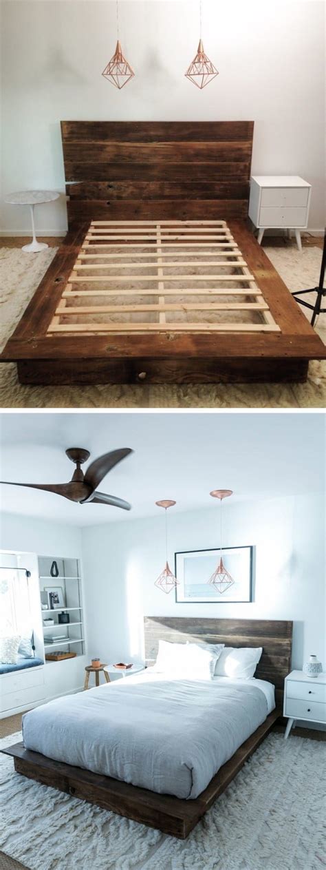 The frame, mattress and cover. 45 Easy DIY Bed Frame Projects You Can Build on a Budget